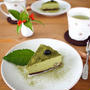 抹茶と甘酒と黒豆のレアチーズケーキ。。。