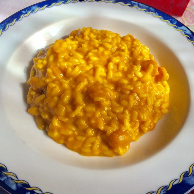 自家栽培のカボチャを使って Risotto di zucca