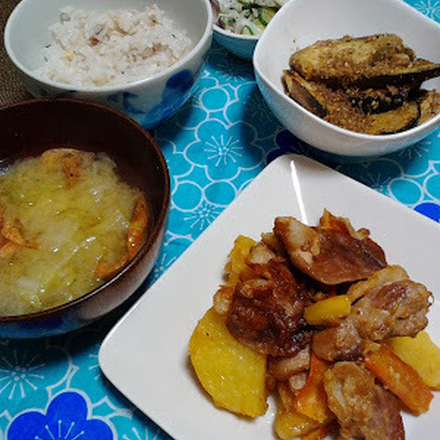 【塩レモンで】じゃがいもとカリカリ豚肉の塩レモン炒め　で晩ごはん