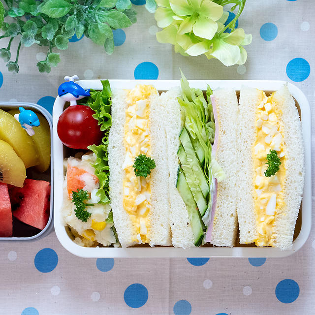 隠し味が決めて♪ふんわりたまごサンド(^O^)/朝食とお弁当丸かぶり^^;