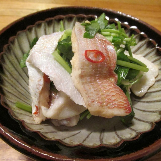 【旨魚料理】レンコの酢締めと三つ葉の和え物