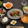 ピーマンの肉詰め定食の夜ごはんと、防災グッズを物色中。