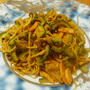 インド風！？ゴーヤときのこのスパイシー焼きそば　市販の麵とソースにちょい足しで
