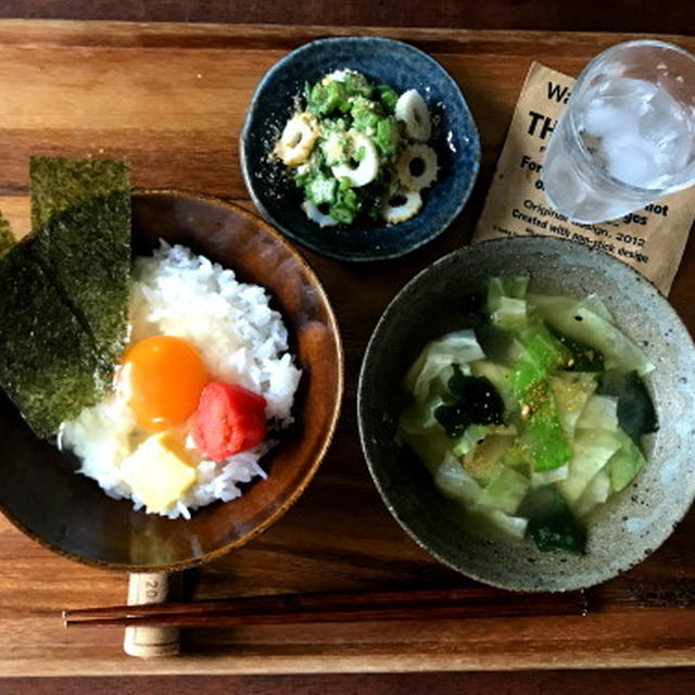 朝ごはんブログ再開しました！！たらこバター卵かけご飯の朝ごはんと、ポッカレモン100