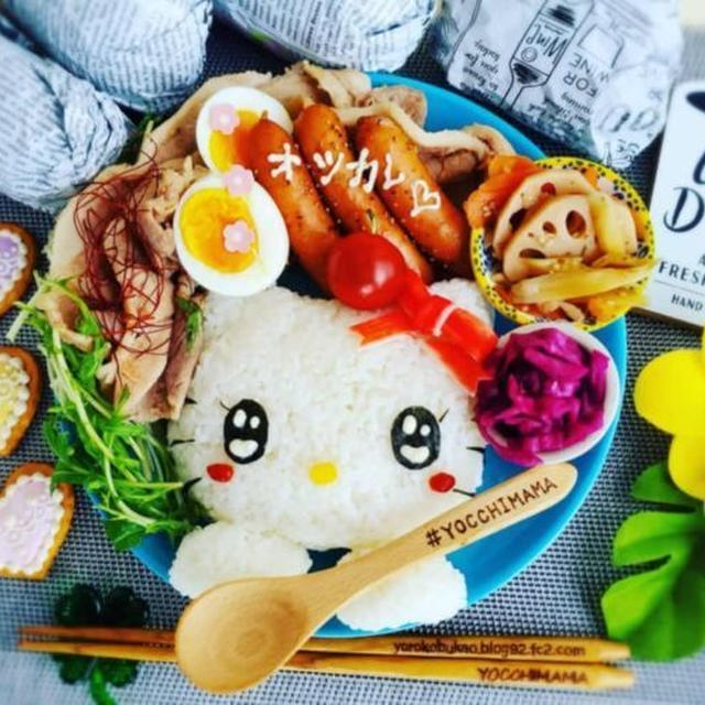 キティちゃんワンプレートごはん♪＆札幌市中央区「お魚・炭火焼 ふじやま」さんの「トロ鯖おにぎり」とにかくお米が美味しい(@￣□￣@;)！！サツドラで買えます＾＾