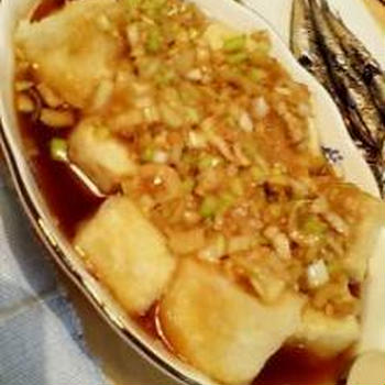 揚げだし豆腐ねぎソース