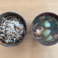 【レシピブログ】まいたけごはん × チンゲン菜としいたけのみそ汁