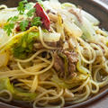 鯖と白菜のパスタ
