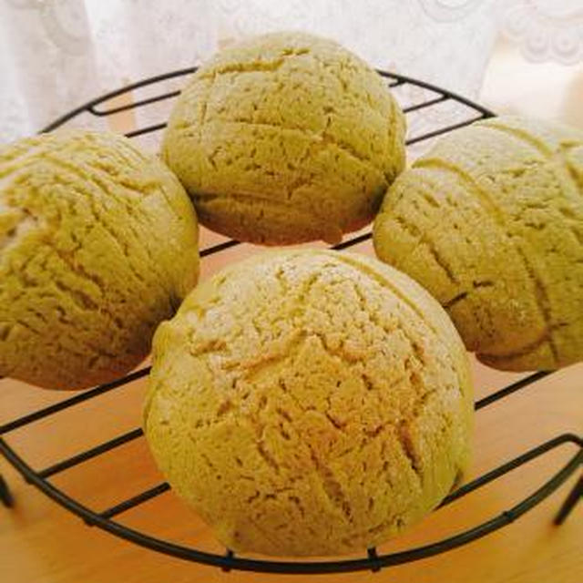 抹茶クッキーのメロンパン♪