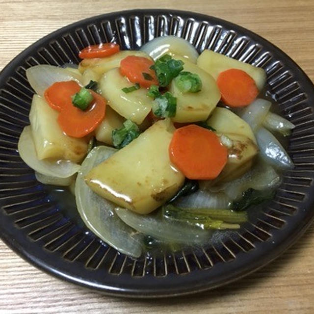 残り野菜で甘酢炒め。