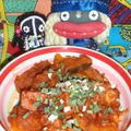 南瓜とスパムの味噌キムチ炒め＆新玉ネギと干し海老のわさびサラダ（お家カフェ）