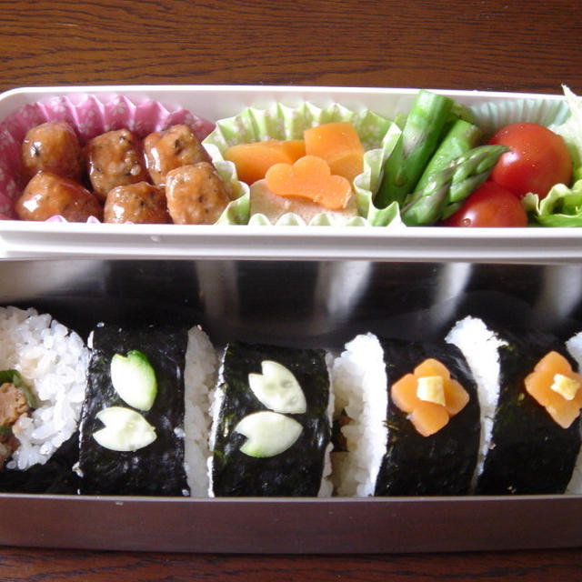 巻き巻き弁当♪と、寿司はね焼き海苔　５代目新蔵