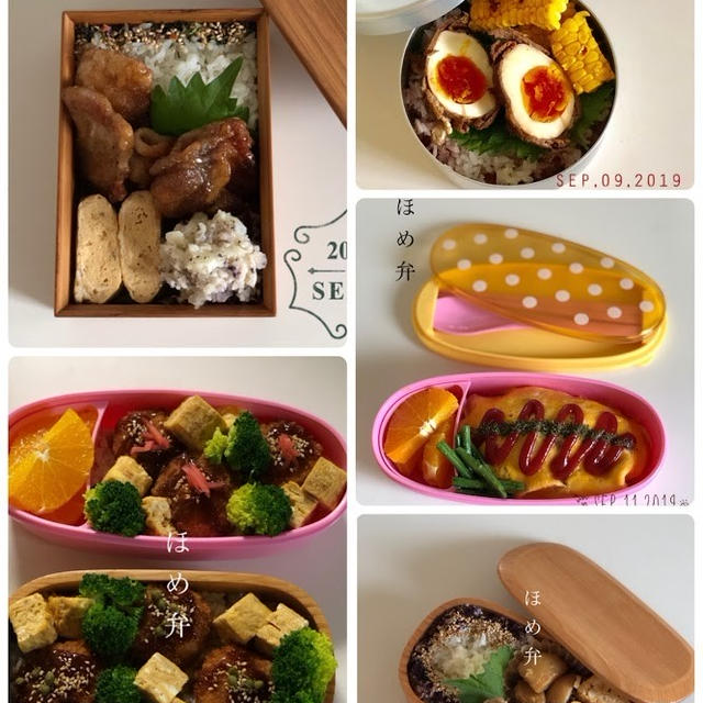 9/9から9/14までの女子高生のためのお弁当まとめ◎簡単作り方付き