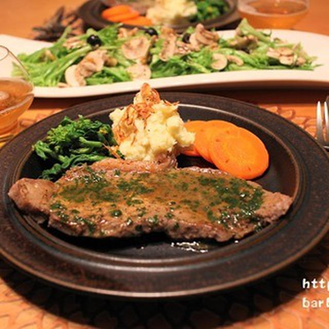 ストウブで『ステーキ』な夜。