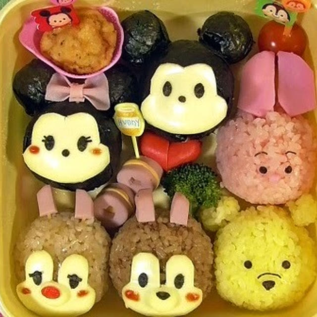 ディズニーツムツム弁当の作り方【簡単キャラ弁】Disney Tsum Tsum Bento Lunch Box【Kyaraben】
