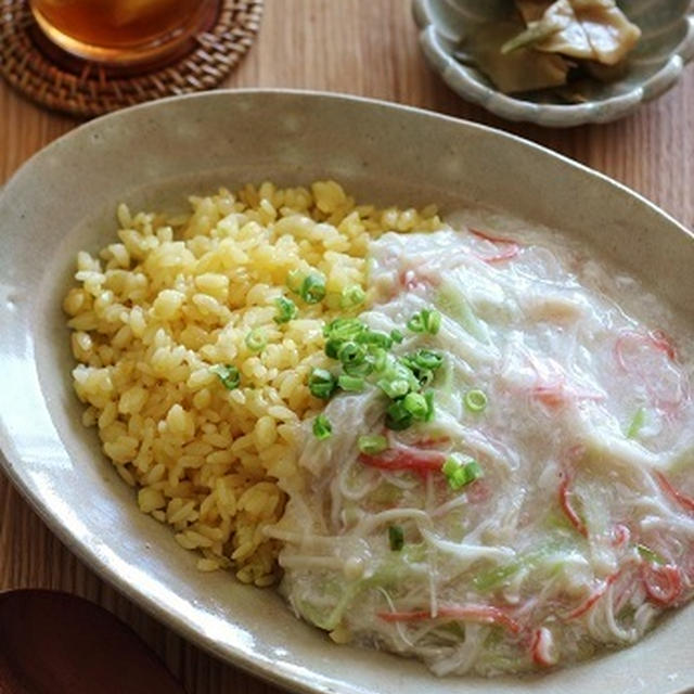 かにかま餡かけチャーハン