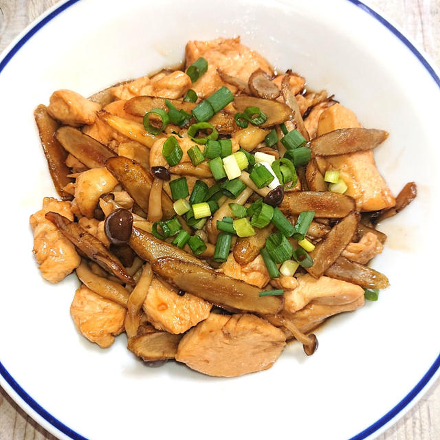 鶏肉とごぼうの甘辛炒め