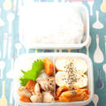 お弁当（真夜中制作）『鶏手羽の煮たのとおかずナポリタン』