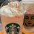 話題の桃と桜わらびもち フラペチーノ