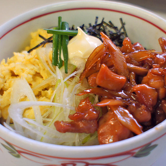 鶏ごぼうと玉そぼろ丼