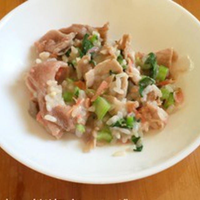 豚肉と桜海老のヤギミルクごはん
