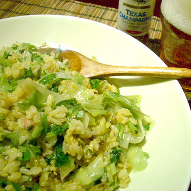 玄米レタスぴり辛炒飯