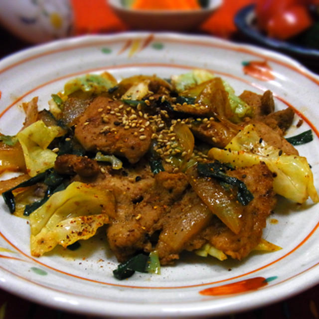 豚肉と春キャベツの七味焼き★