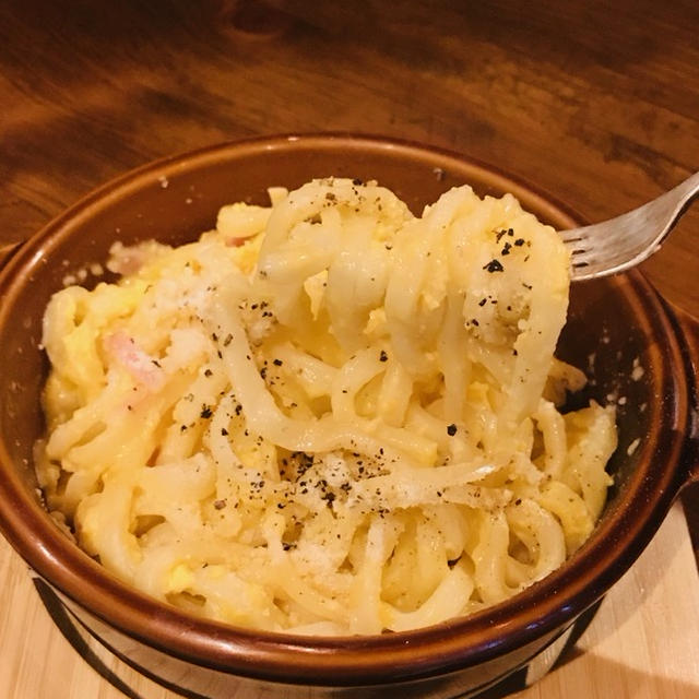 まかないメタルめし「カルボナーラうどん」