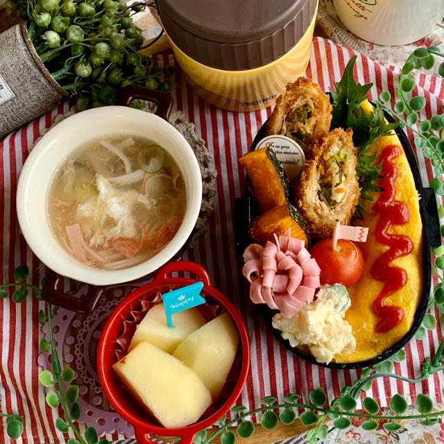 ＊大失敗ご飯で作ったオムライス弁当と芋栗きんとん＊