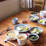 鯛と春キャベツの酒蒸し。たけのこと豆の炊き込みごはん・献立。