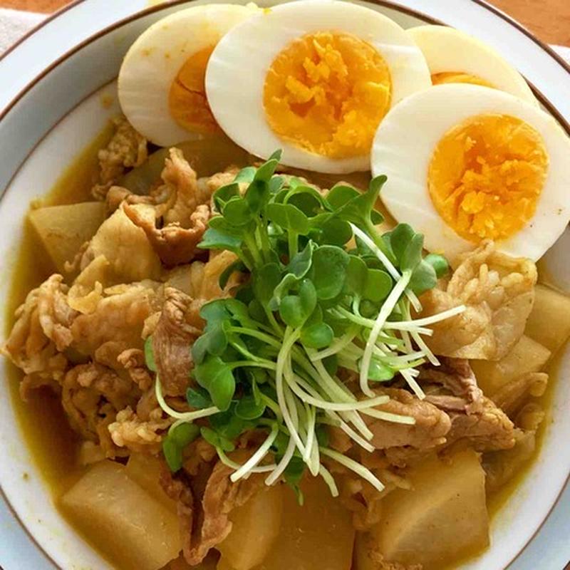 ＊節約＊簡単＊レンジで時短＊豚こまと大根のカレー煮