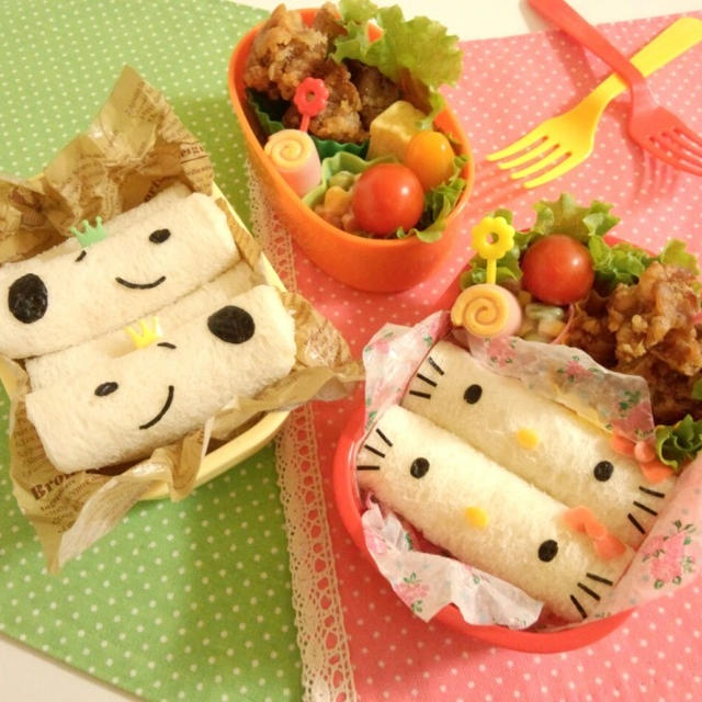 ロールサンドイッチのキャラ弁♪