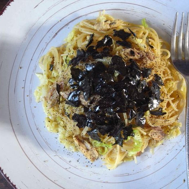 ダイエットにも。サバ缶でキャベツなスパゲティー、和風カレー醤油編