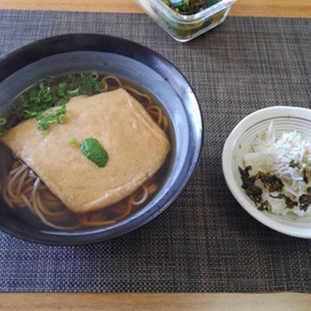 「どっちがいい？」と聞いてみた☆きつね蕎麦♪☆♪☆♪