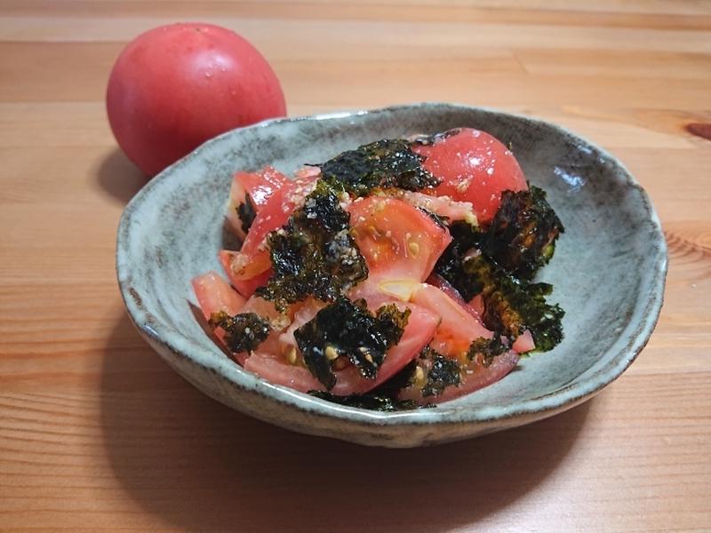 切って和えるだけ！トマトと韓国海苔のナムル