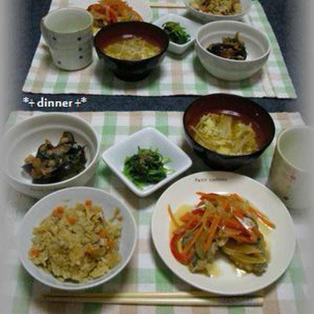 炊き込みご飯＋1汁＋3菜