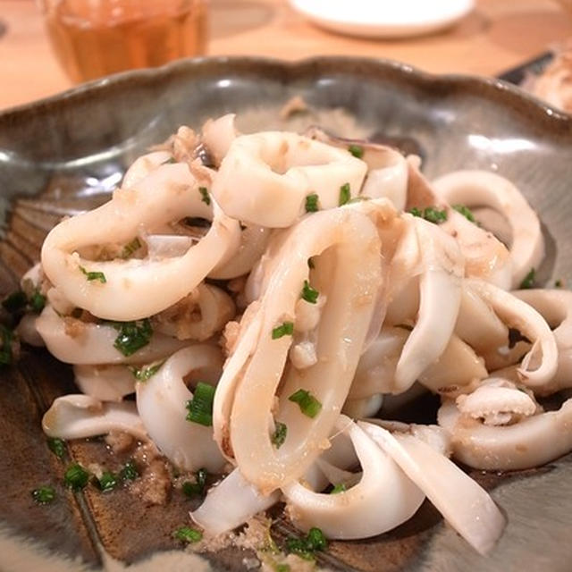 やりいかのさっと茹でしょうが醤油和え。日本酒にぴったり｜家庭内魚食推進するための47fish合宿