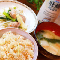 ヒガシマル牡蠣だし醤油でポカポカしょうがごはん