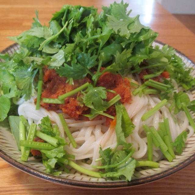 【旨魚料理】冷やしサバ味噌ラー油うどん