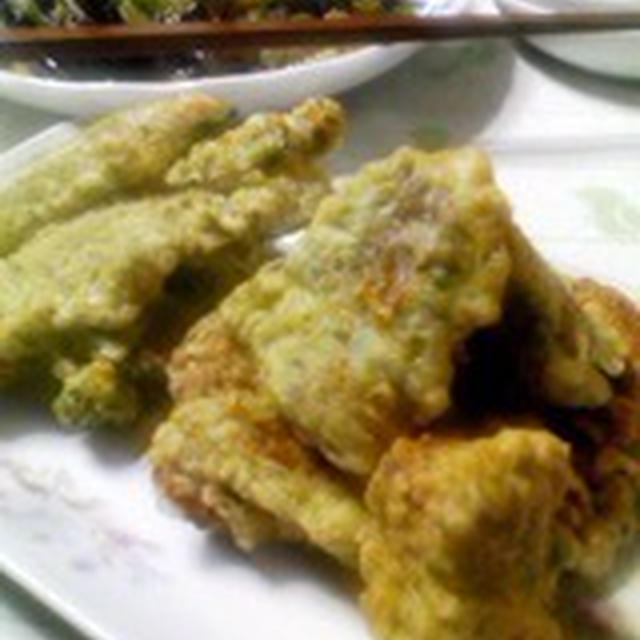 「竹輪とオクラの磯辺揚げ」