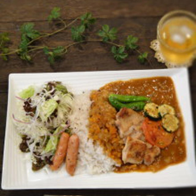 昼カフェ☆チキンカレーセット(簡略レシピ）