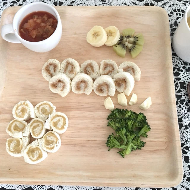 離乳食完了期 レバーペースト バナナきな粉のロールサンド By うさぱんさん レシピブログ 料理ブログのレシピ満載