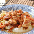 鶏と白菜の醤油味の生姜マヨ炒め
