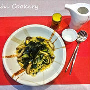 和風★わかめ＆お揚げ＆野菜のパスタ