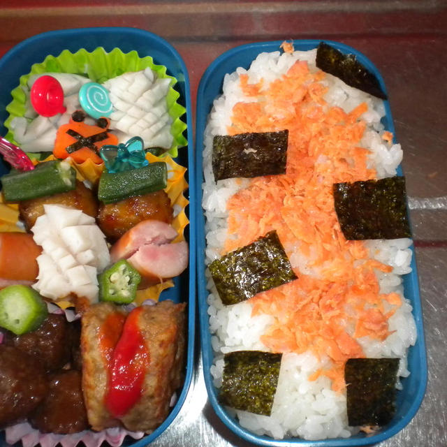 竹輪が、いかに化けちゃった弁当♪サーモンカルパッチョ！簡単オムライス♪