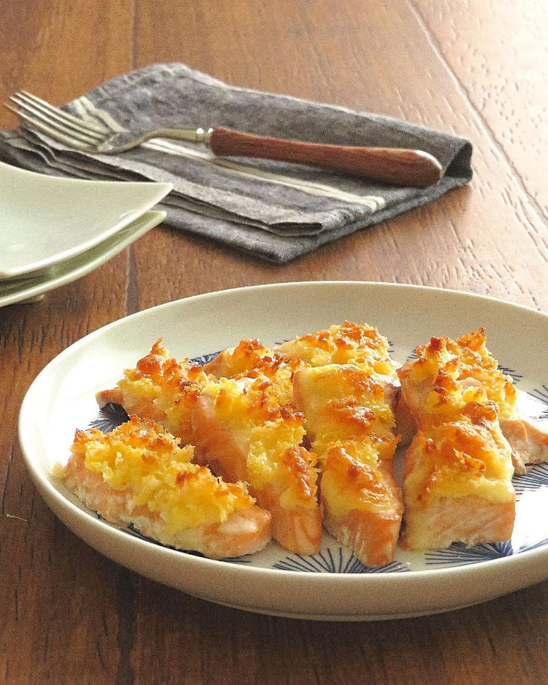 【#北海道産生秋鮭】秋鮭のマヨチーズパン粉焼き