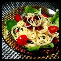 漬物サラダパスタ。