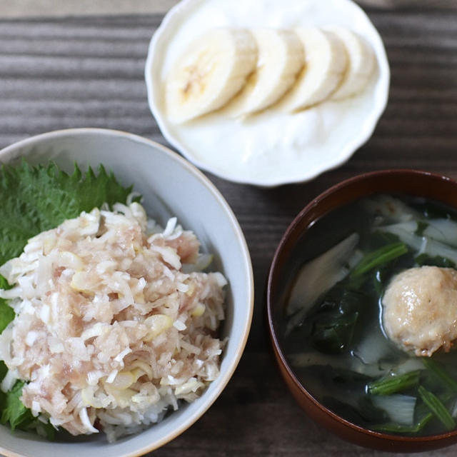 あさご飯はネギト丼でちょっと贅沢に＼(^o^)／