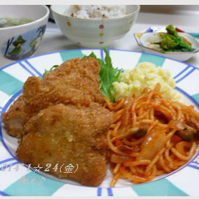 鶏カツ！夜ご飯♡
