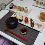 野菜のお寿司、鬢長のお寿司とお味噌汁（Vegetable Sushi, Albacore Tuna and Shrimp Sushi, and Miso Soup）